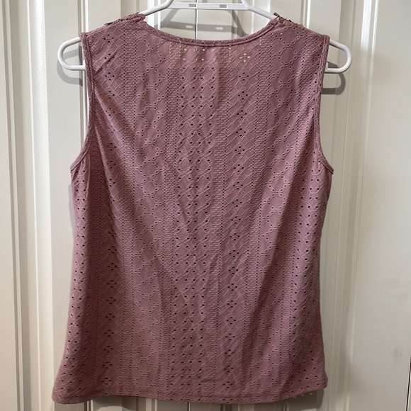 Pink Lace Panel Tank Top size small - Picture 5 of 6